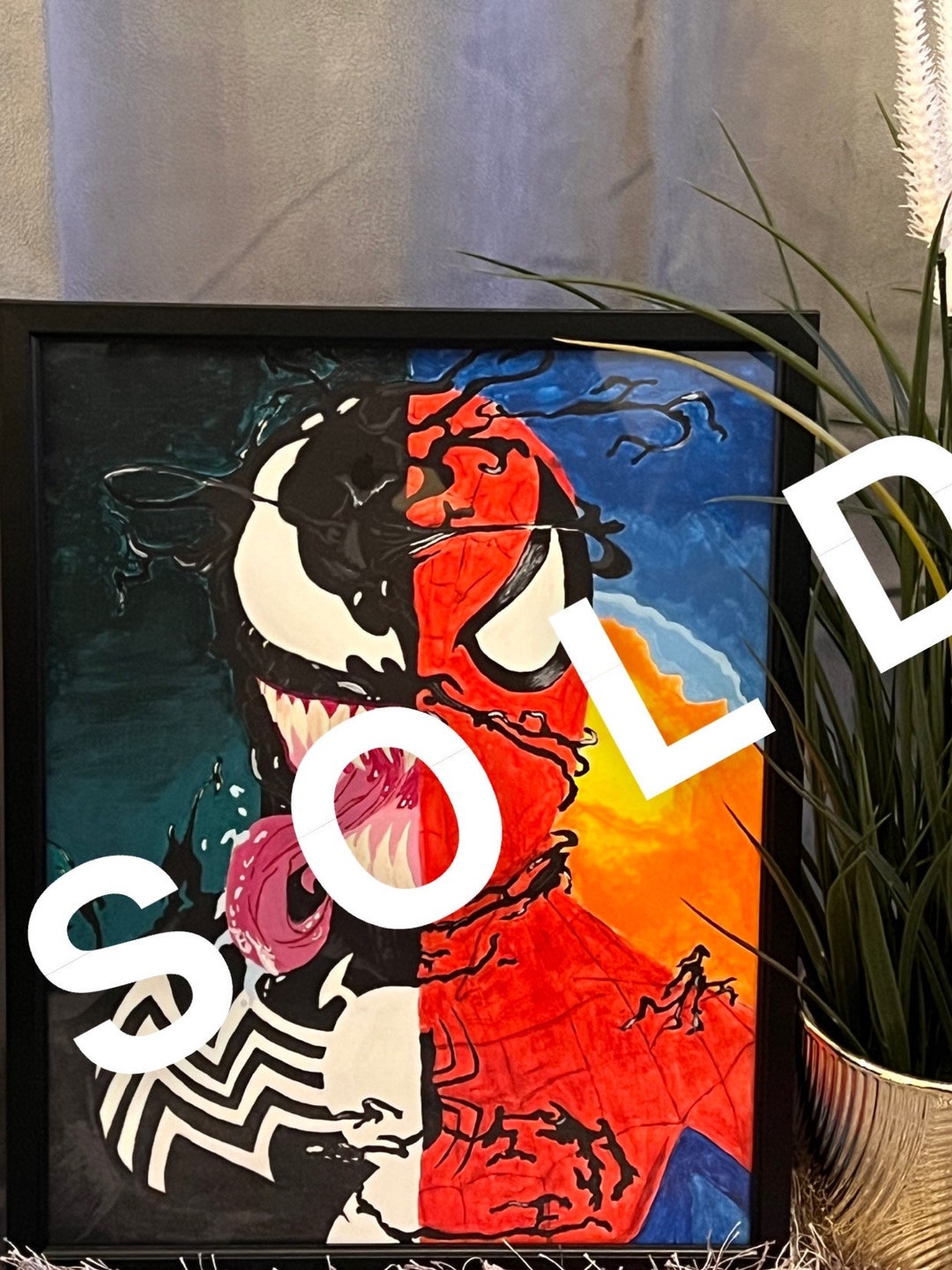 SOLD: Spider-man X Venom Acrylic Painting - Etsy