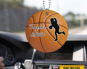 Personalisierte Setter Basketball Ornament, Basketball Weihnachtsverzierung, Weihnachtsverzierung, Sportverzierung, Plastikauto-hängende Verzierung