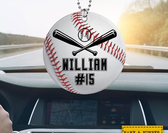Personalisierte Name Baseball Sport Verzierung, Baseball Softball Verzierung, Dekor Athleten Geschenk, lustiges Auto hängende Verzierung 2024