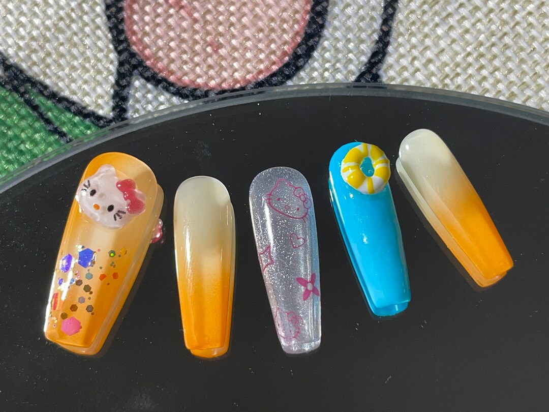 Custom Fancy Press on Nail / Handmade Nail / Quality Nail / Etsy