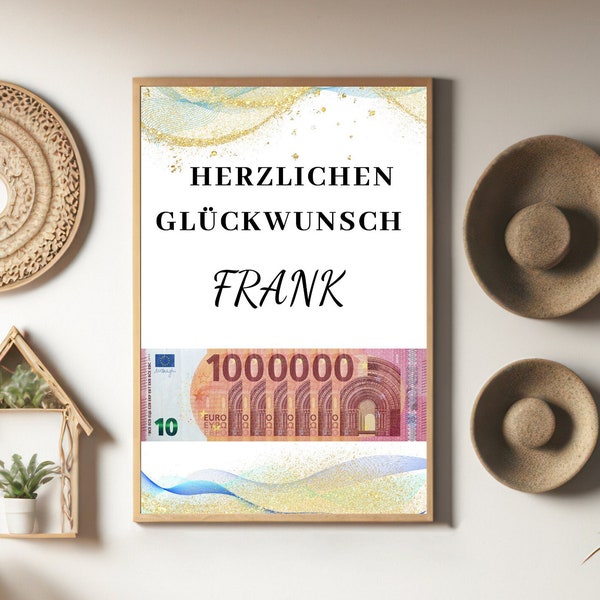 PDF - Geldgeschenk Geburtstag | Wunscherfüller Geburtstagskarte| Download | zum Ausdrucken herzlichen Glückwunsch Bild