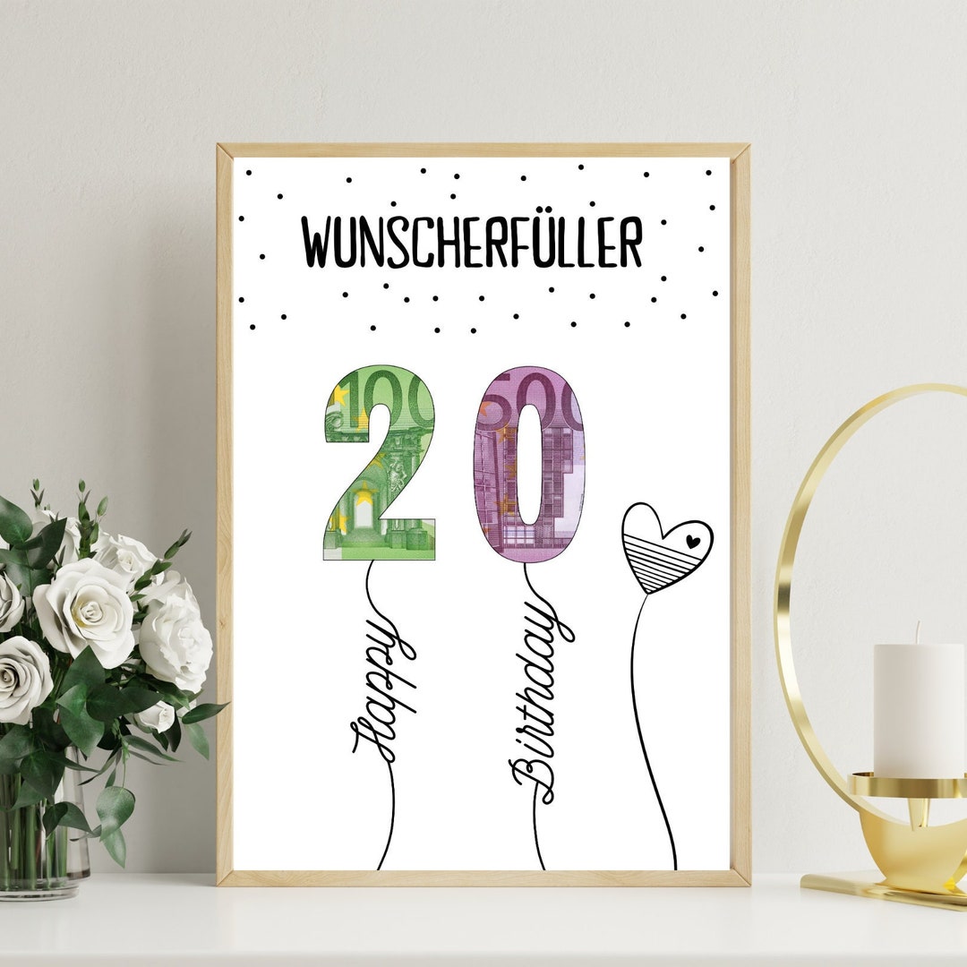 3D-Pop-Up Geburtstagskarte Zum 20. – Mit Umschlag & Notizkarte, 18 X 21,6 Cm