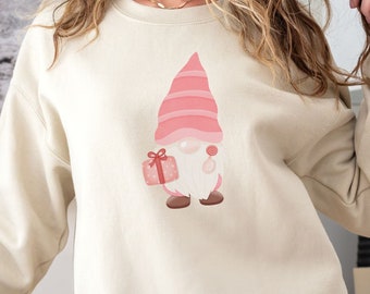 Gnome Sweatshirt, Valentines Day Shirt, Gift for Her, Gift for Mom, Mothers Day Shirt, Honeymoon Shirt, Christmas Gift, Galentines Shirt