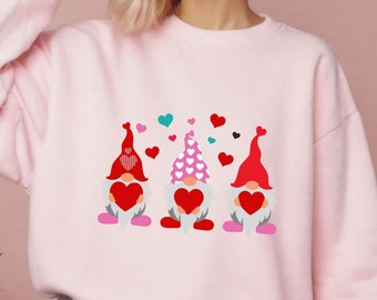 Gnome Sweatshirt, Valentines Day Shirt, Gift for Her, Gift for Mom, Mothers Day Shirt, Honeymoon Shirt, Christmas Gift, Galentines Shirt