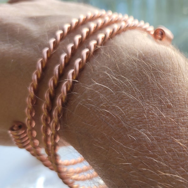 333 MHZ Cubit Mens Copper Tensor Wire Bracelet Bangle Energy Hormonizing Properties