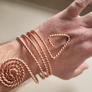 333 MHZ Mens Cubit  Copper Tensor Wire Bracelet Bangle. Energy Amplification And Well-being