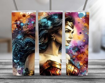 Character 20oz Skinny Tumbler - Vibrant Floral Design, Fan Gift Tumbler Wrap Design PNG File 300 DPI High Quality for Printing