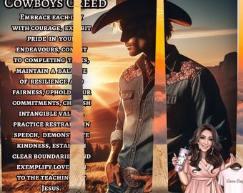 Cowboy Western Tumbler Wrap Sublimation Design (PNG Digital Download)