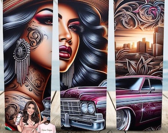 Cinco De Mayo Lowrider Tumbler Wrap, Mexican Art (PNG Digital Download)