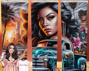 Cinco De Mayo Lowrider Tumbler Wrap, Mexican Artwork (PNG Digital Download)