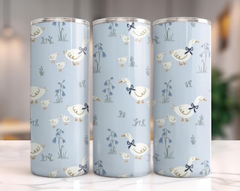 Mama Goose and Ducklings Tumbler Wrap – 20oz Skinny Tumbler Sublimation Design