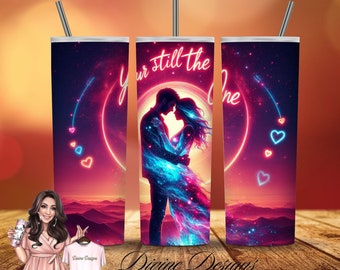 Valentines Couple Tumbler Sublimation Design, Straight & Tapered Wrap (PNG)