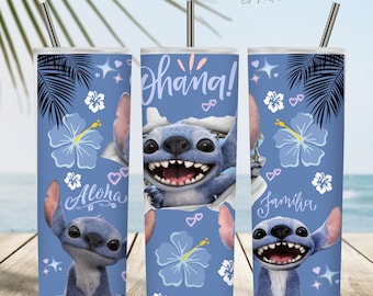 Stitch Tumbler Wrap PNG, 20oz Sublimation Design (Digital Download)