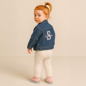 Personalised Liberty of London Embroidered Kids Denim Jacket: Organic Cotton