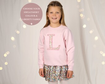 Personalised Initial Childrens Sweatshirt - Liberty of London - Personalised Birthday Kids Sweatshirt