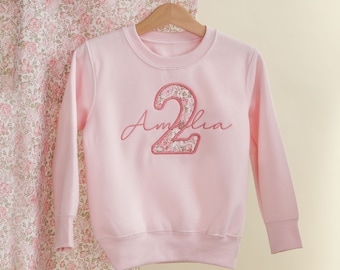 Personalised Birthday Number Sweatshirt - Liberty of London - Kids Birthday Jumper