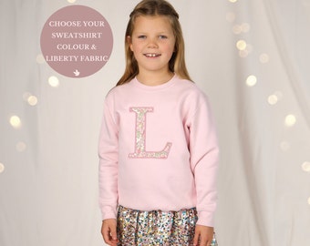 Personalised Initial Childrens Sweatshirt - Liberty of London - Personalised Birthday Kids Sweatshirt