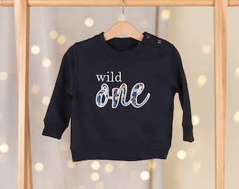 Liberty of London Personalised 1st Birthday Sweatshirt | Wild One Birthday Jumper | First Birthday Sweatshirt | Boys 1st Birthday Top