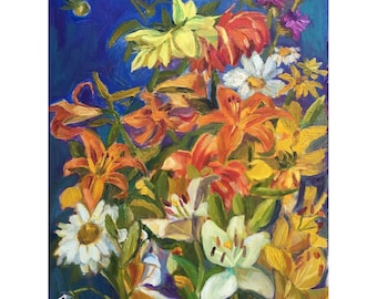 Original Oil Painting: Summer Wildflower Bouquet (16x11)