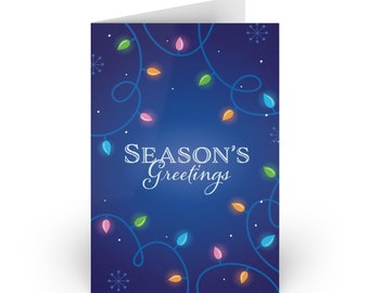 Christmas Lights Greeting Cards (1 or 10-pcs)