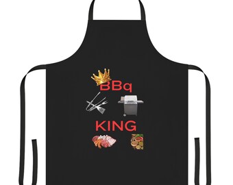 BBQ KING schort, 5-kleurige bandjes