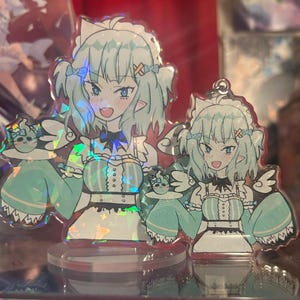 Indie Vtuber Maid Mint Fantome acrylic stand and double sided acrylic keychain