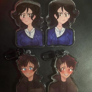 Heathers the musical Veronica Sawyer and JD Jason Dean double sided keychain
