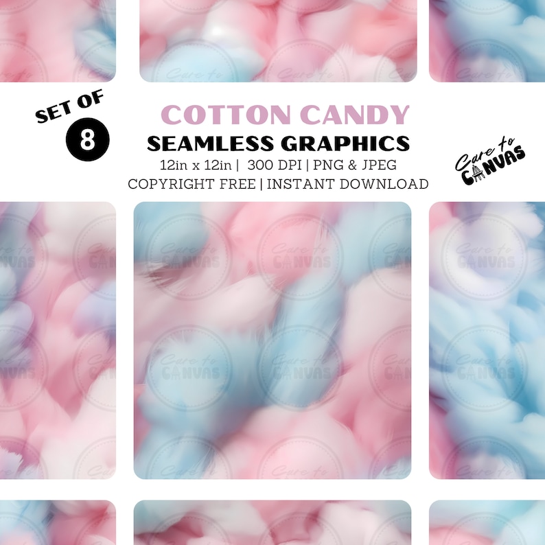 Digital Seamless Surface Patterns | Cotton Candy | PERSONAL Use Only ...