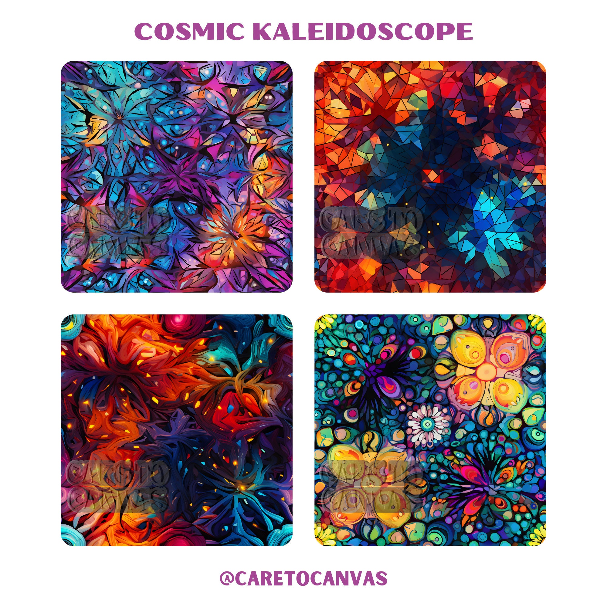 Seamless Digital Paper Surface Pattern Design Colorful Kaleidoscope ...