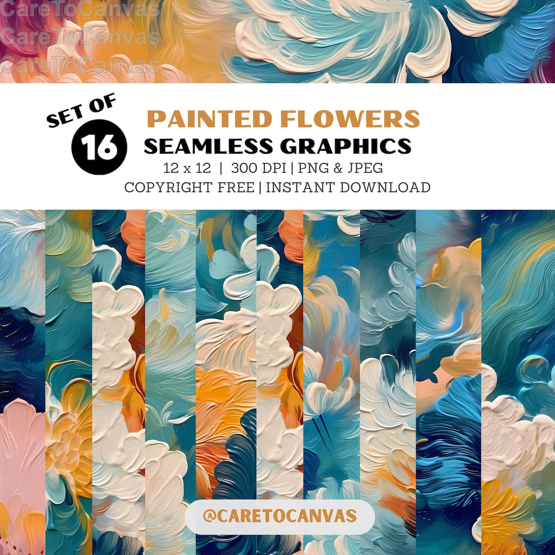 Realistic Painting for Seamless Patterns Tiled Graphics DIY Painting
