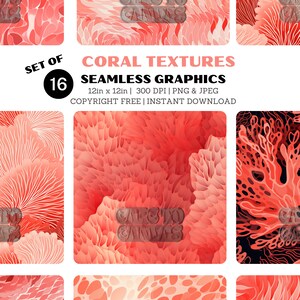 Seamless Digital Paper Surface Pattern Design Coral Textured graphics | PERSONAL use only | Scrapbooking, DIY Art, Wallpapers and More