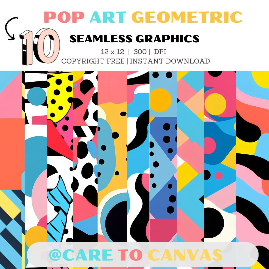 Digital Seamless Surface Patterns | Geometric Pastel Pop Art PERSONAL ...