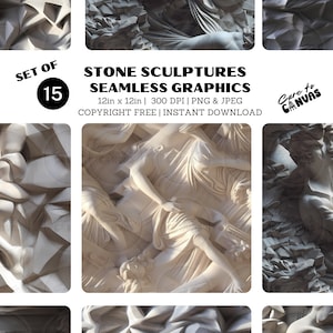 Digital Seamless Surface Patterns | Abstract Stone Sculpture Art | COMMERCIAL USE ready | Print on Demand, Bulk Printing & more