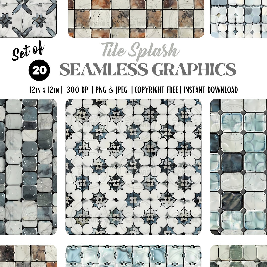 Digital Seamless Tile Splash Surface Patterns | COMMERCIAL USE Ready ...