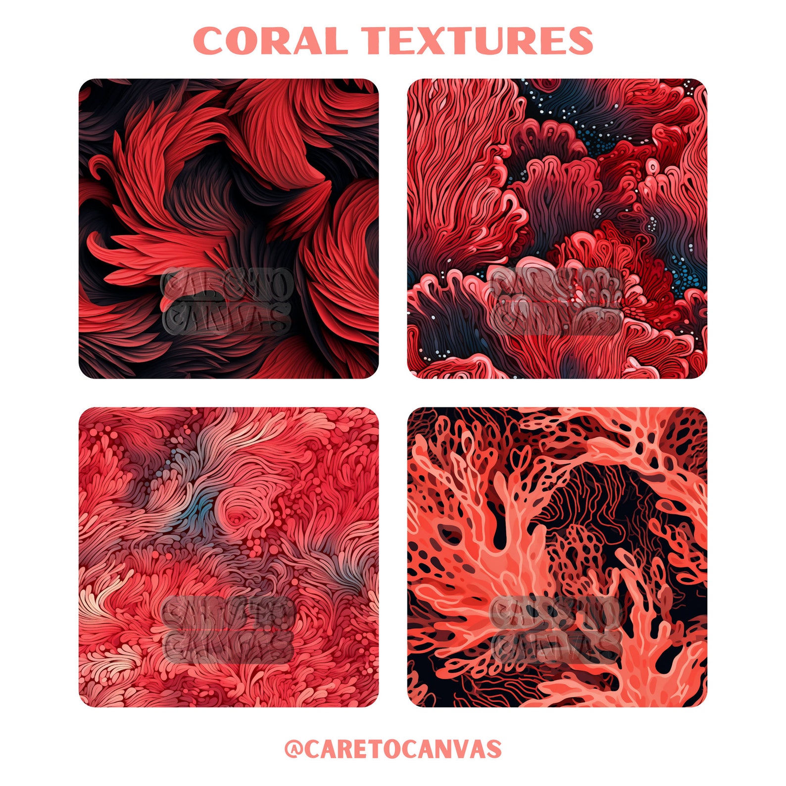 Seamless Digital Paper Surface Pattern Design Coral Textured Graphics ...
