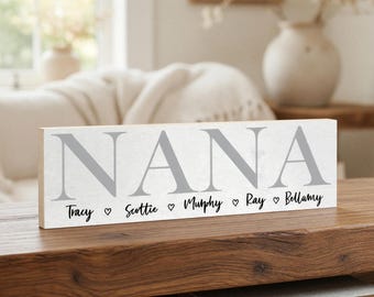 Personalized Nana Sign, Custom Name Sign, Grandma Gift, Mother's Day Gift, Handmade For Grandmother, Nana Mom Decor