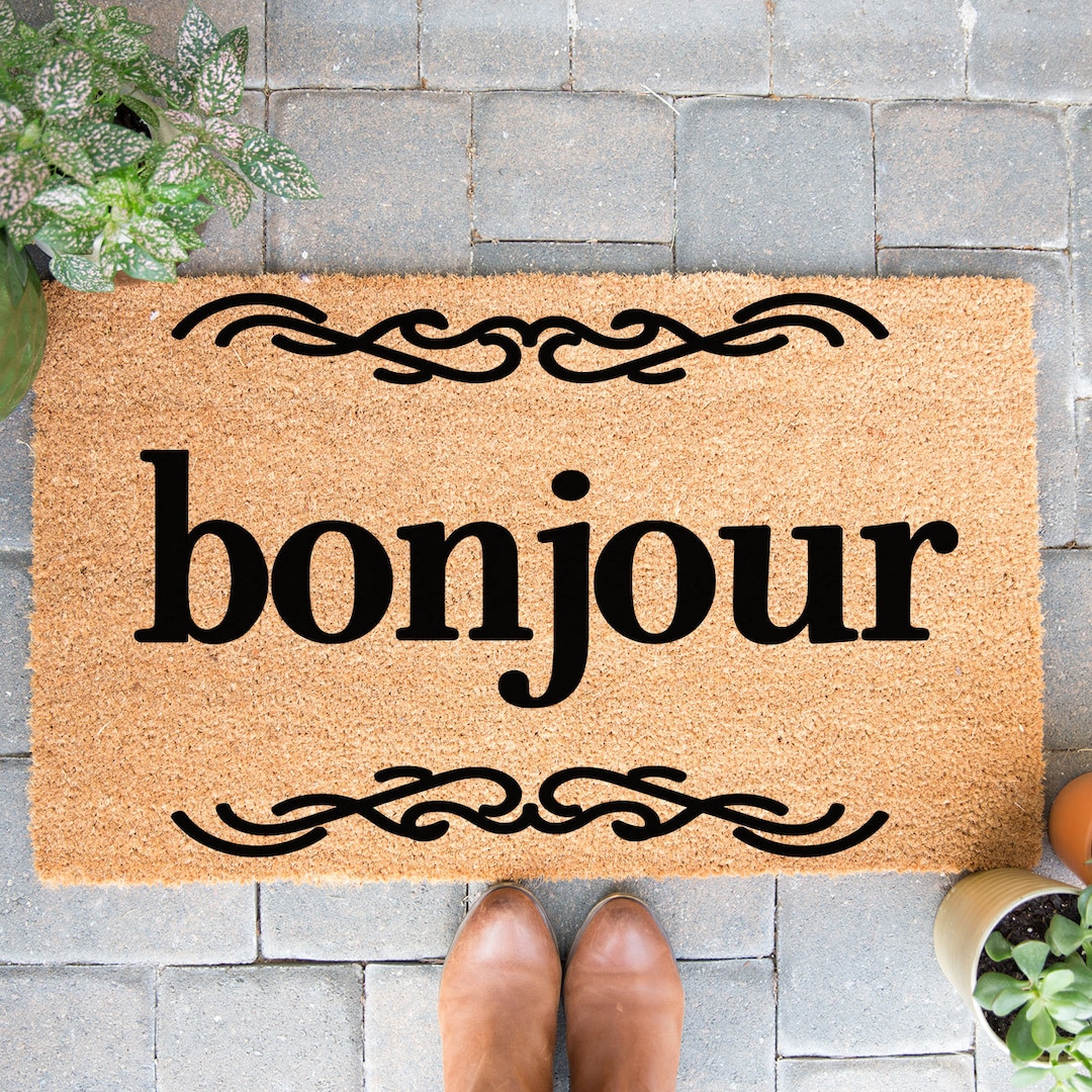 Doormat Bonjour Doormat Welcome Mat Closing Gift Rug Doormats Cute ...
