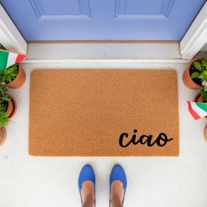 Ciao Doormat, Welcome Mat, Coir Doormat, Housewarming Gift, New Home Gift, Front Door Mat, Funny Doormats, Front Porch Closing image 9