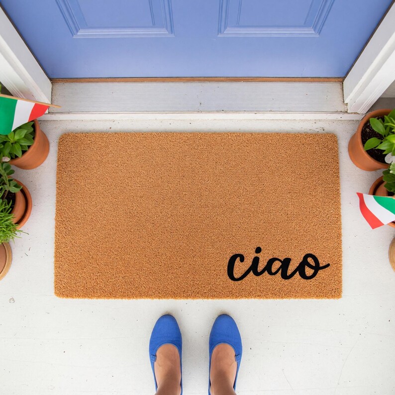 Ciao Doormat, Welcome Mat, Coir Doormat, Housewarming Gift, New Home Gift, Front Door Mat, Funny Doormats, Front Porch Closing image 9