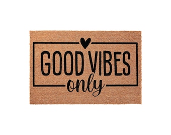 Good Vibes Only Doormat - Modern Positive Entryway Welcome Mat