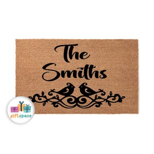 Custom Door Mat - Gift for Couples - New Home Gift - Welcome Mat - Family Name - Personalized Gift - Door Mat Outdoor - Wedding Gift  4651