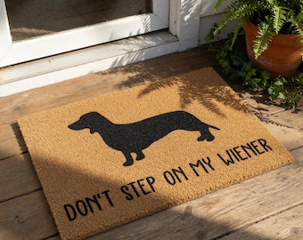 Dachshund Doormat, Funny Wiener Dog Welcome Mat, Dog Lover Gift, Housewarming Gift, New Home Funny Doormats, Door Mat
