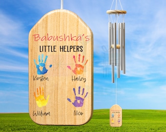 Babushka Wind Chime - Mother's Day Grandchildren's Names Gift