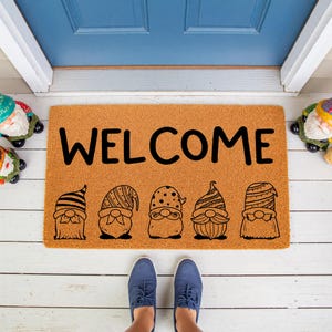 Gnome Welcome Doormat - Whimsical Entryway Decor