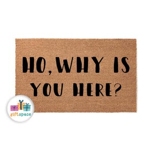 Doormat Ho, Why Is You Here Doormat - Birthday Gift Door mat Home Gift Home Funny Doormat Unique Gift Doormat Outdoor Custom Doormat 4158**