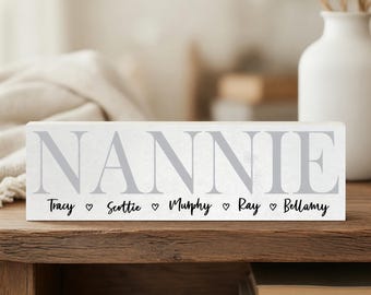 Personalized Nannie Gift Sign, Mothers Day Gift For Nannie, Grandma Birthday Present, Custom Wood Keepsake, Great Nana Gifts, Nana