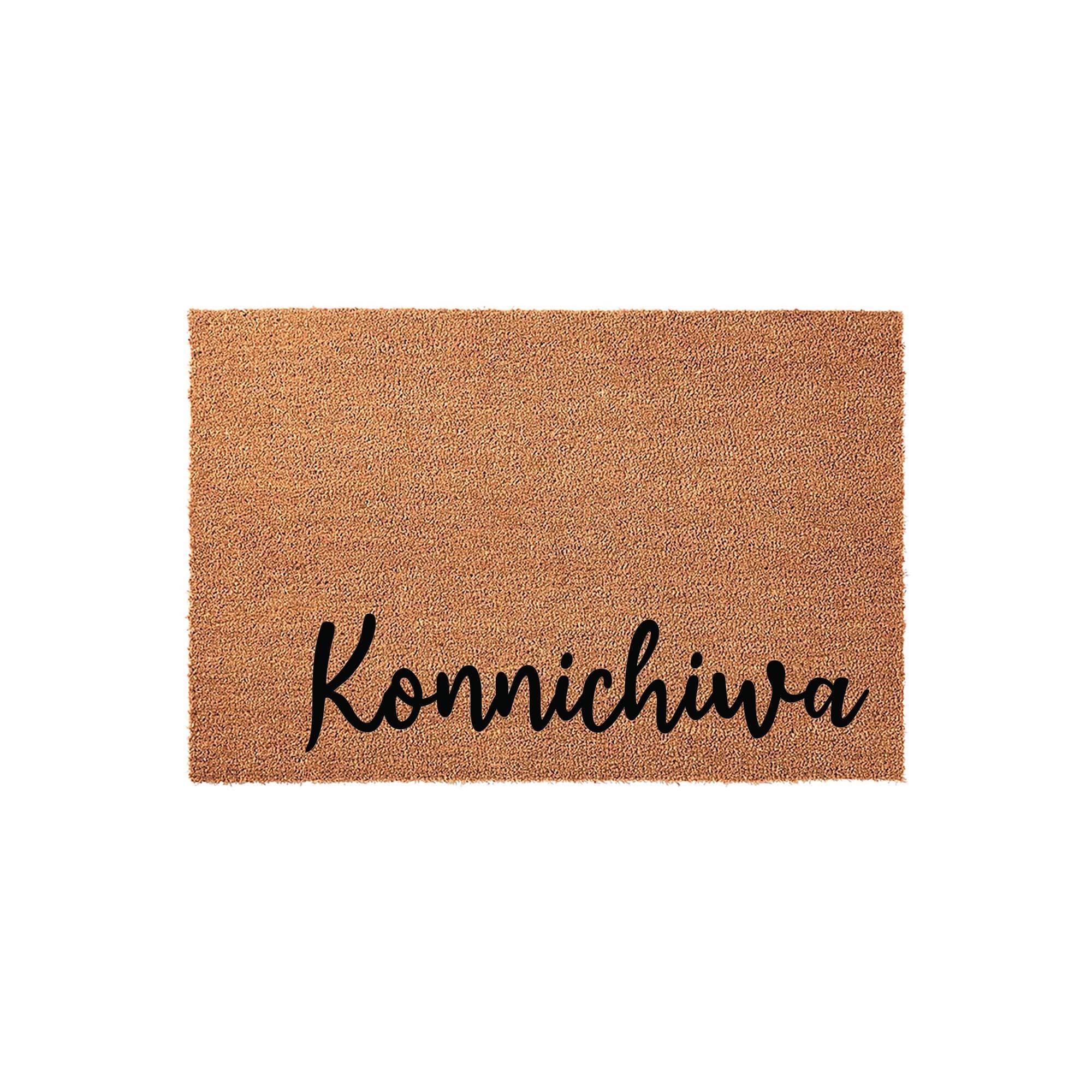 Konnichiwa Doormat, Housewarming Gift, Welcome Mat, Japanese Door