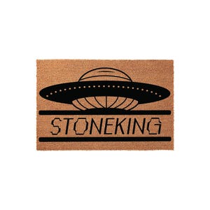 Personalized UFO Doormat, Custom Welcome Mat, Funny Door Mat, Housewarming Gift, New Home Gift, Alien Space Theme Porch Decor