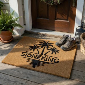 Personalized Last Name Welcome Mat, Coir Doormat for Anniversary, Wedding Gift, New Home