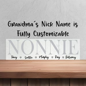 Personalized Nonnie Sign, Grandma Gift (Mother&#39;s Day Custom Names) 7414